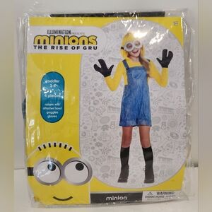 Minion Toddler Costume Despicable Me 4 Piece Size 3-4 Y Unisex Kids Dress Up New